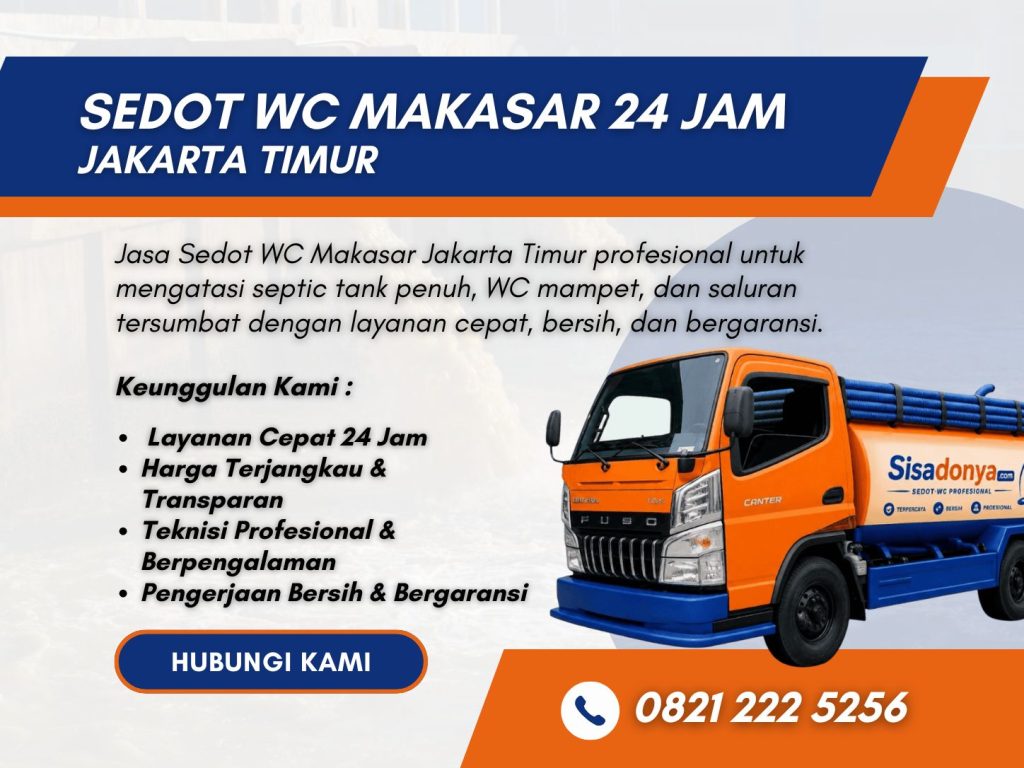 Armada sedot WC Makasar Jakarta Timur siap 24 jam