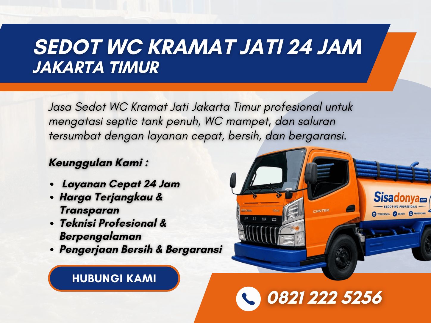 Sedot WC Kramat Jati – Layanan Cepat, Bersih, dan Profesional 24 Jam